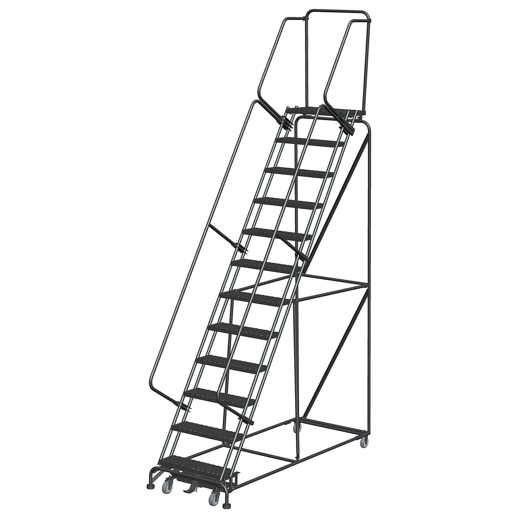 Ballymore, Rolling Ladder, Overall Height 153 in, Steps 12, Material Steel, Model# WA123214X